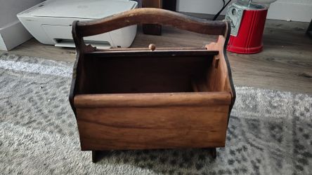 Vintage Hand Carved Carry Box/ Side Chair For Random Stuff