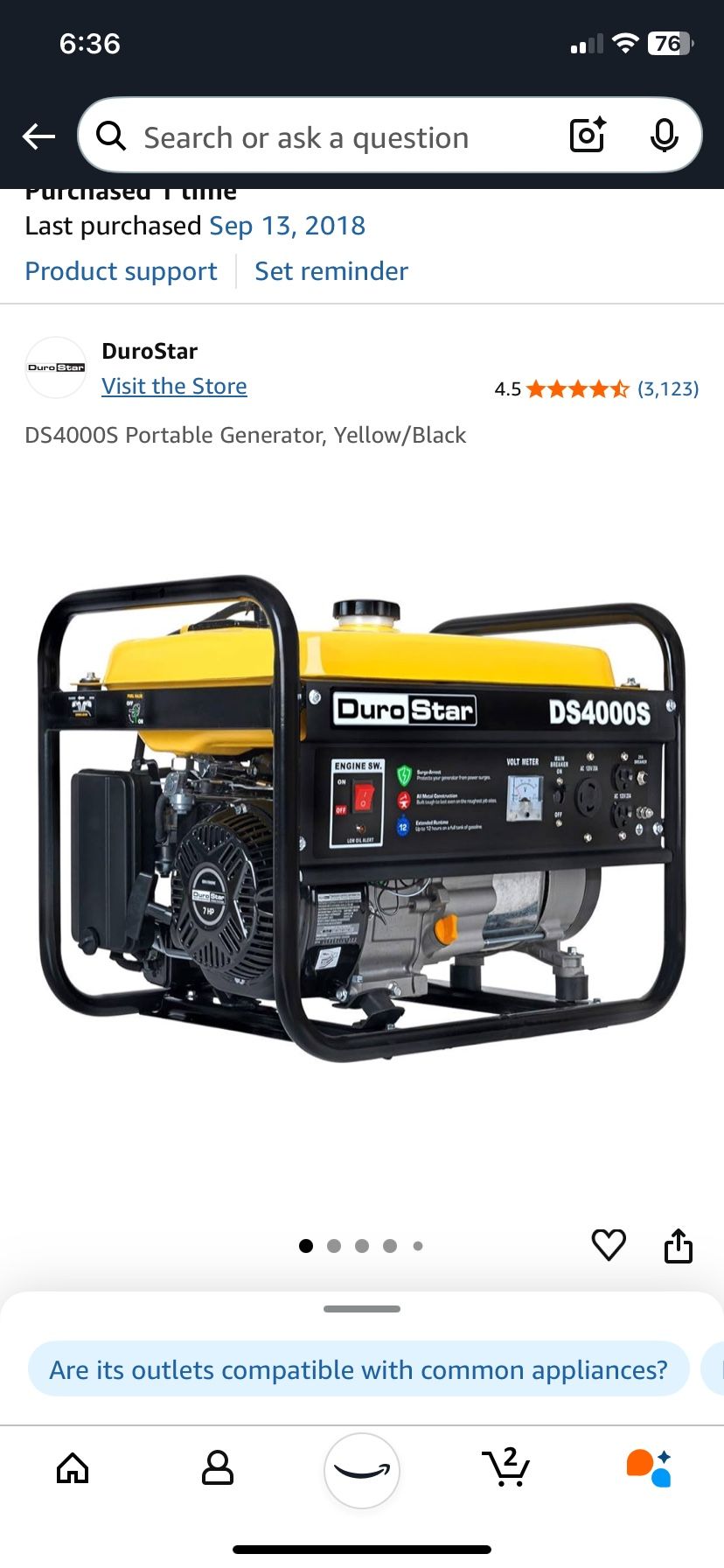 Durostar 4000S Gas Generator
