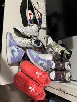 selling jordans and a puma basketball shoe