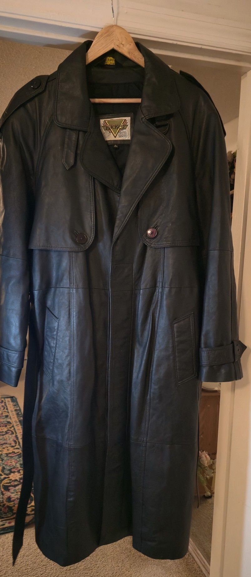 Vintage Genuine Leather Trench Coat – Phase 2 – Men’s Large – Good Condition
