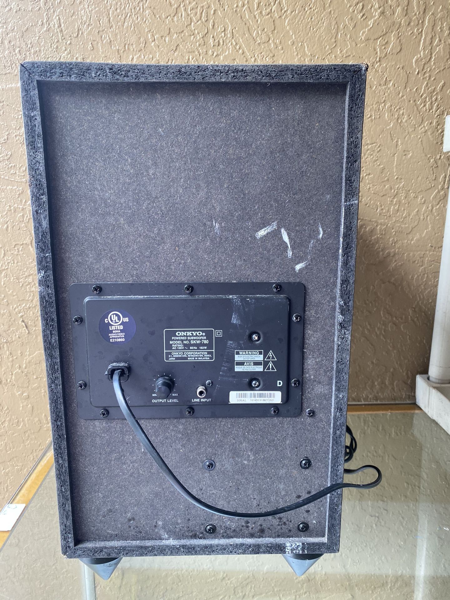 Onkyo power subwoofer
