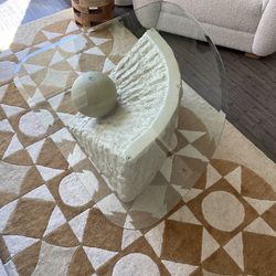 Vintage 80s Postmodern Sculptural Coffee Table – Glass Top