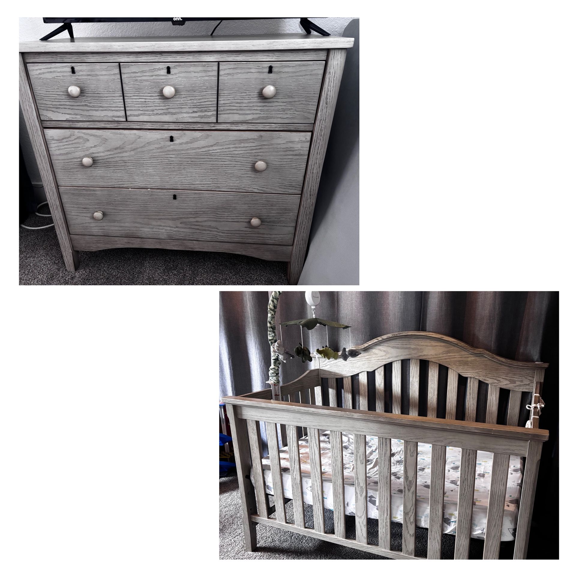 Crib and Dresser Nursery Set