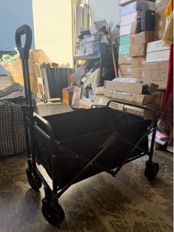 Folding Collapsible Wagon Cart Outdoor 200LB for Camping Garden Beach Heavy Duty
