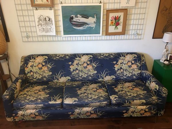 Mid Century Blue Fl Vintage Couch For In Los Angeles Ca Offerup