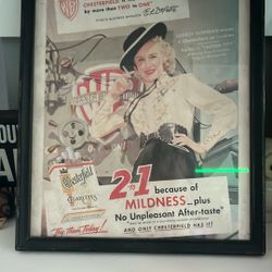 Chesterfield Cigarettes Picture In Frame
