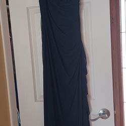 Black Floor Length Gown  Size 8. Side Slit