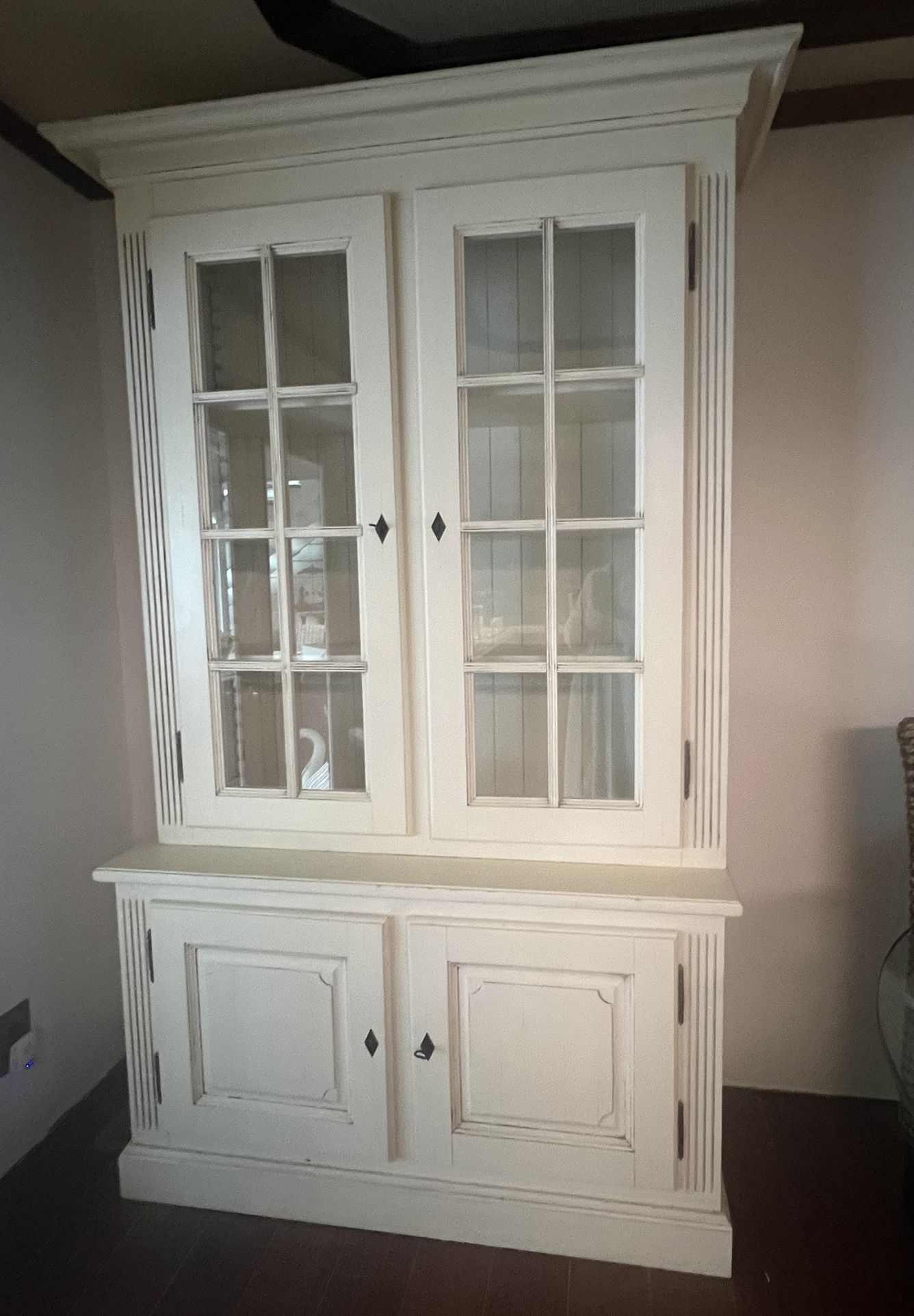 Charming French Cottage China Hutch