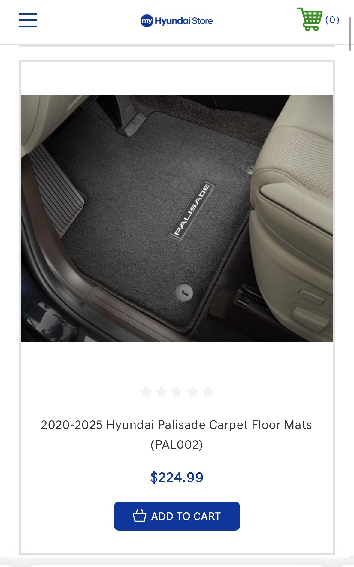 2025 Hyundai palisade Carpet Mats ..