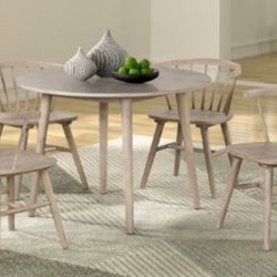 Brand New Natural Oak Mid-Century Modern Style 5pc Dining Table Set 