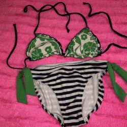 Tommy Hilfiger Size Medium Striped Anchor Bikini Bathing Suit 