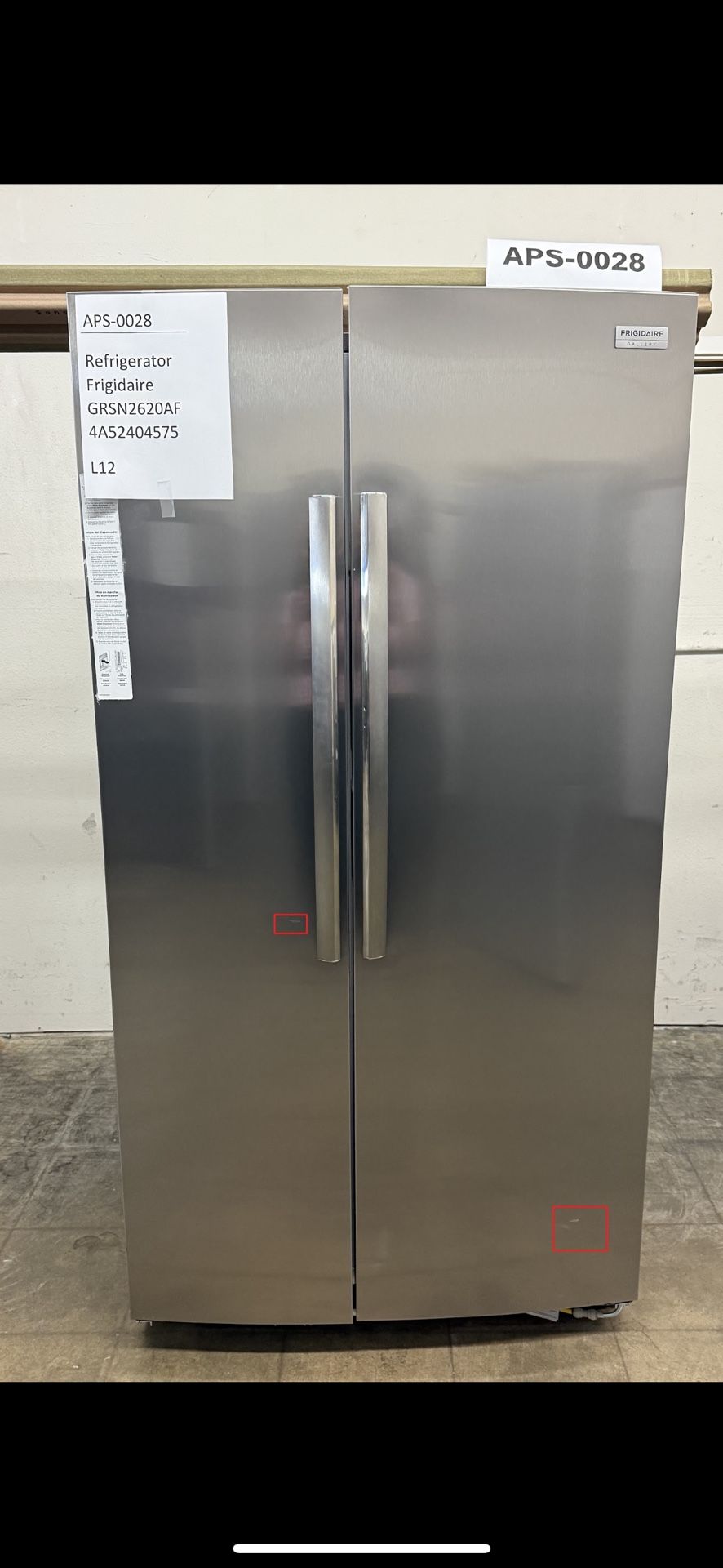 Frigidaire 26 cu ft Side-by-Side Refrigerator, Stainless, External Water/Ice Dispenser (GRSN2620AF) 0028