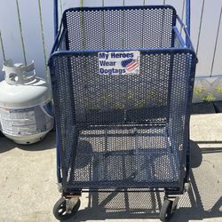 BLUE HEAVY DUTY METAL GOODLINE FOLDING UTILITY CART 