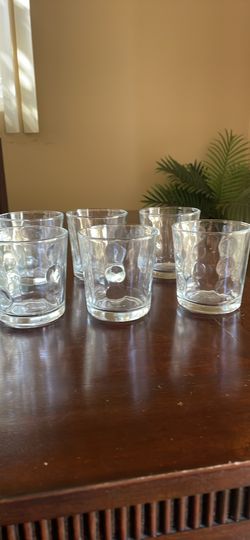 Set Of 6 Libbey Optic Dot Whiskey Glasses Tumbler 