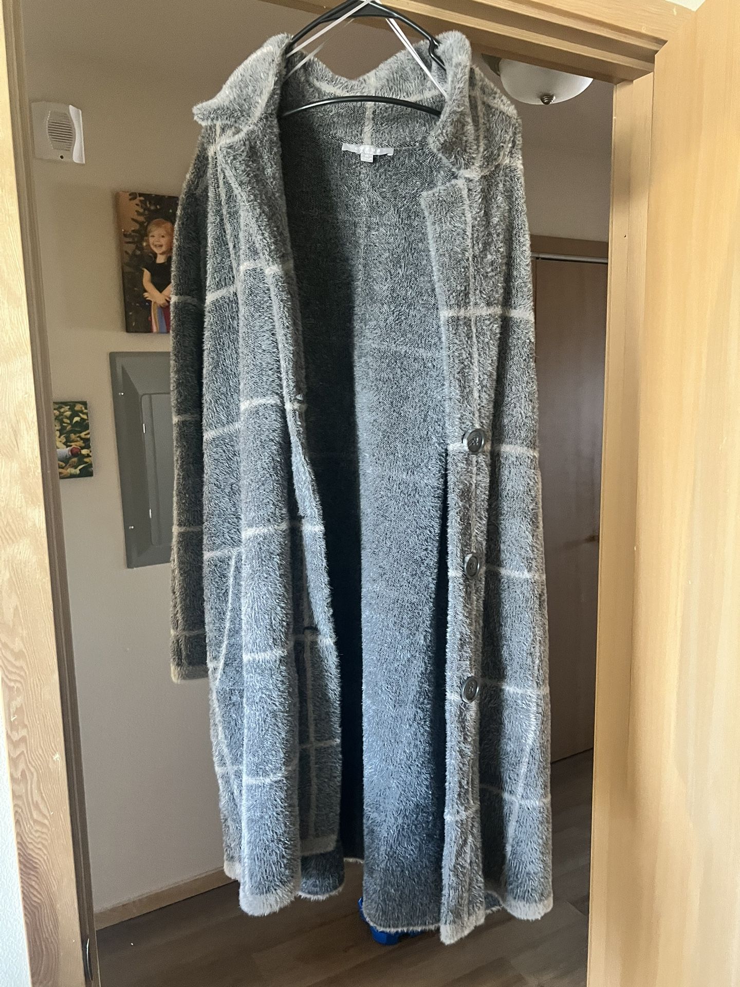Long Heavy Duty Fuzzy Cardigan