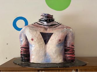 Handmade Punk Male Torso Sculpture