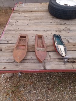 60s Antique Model  Wooden Boats  All 3 Float 