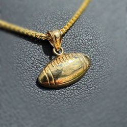 Jewelry 10k solid yellow gold football rugby ball Pendant charm