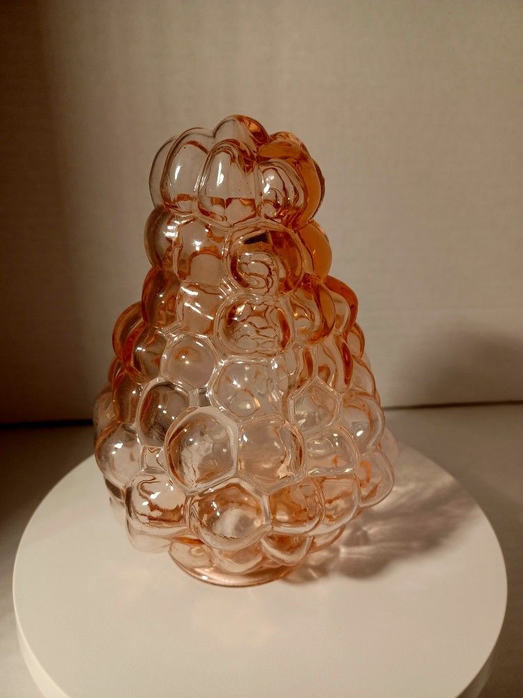 Vintage Pink Depression Glass Grape Cluster Globe Lamp Shade