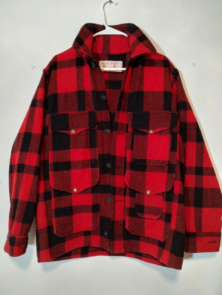 Vintage Filson Mackinaw Double Layer Wool Plaid Jacket 