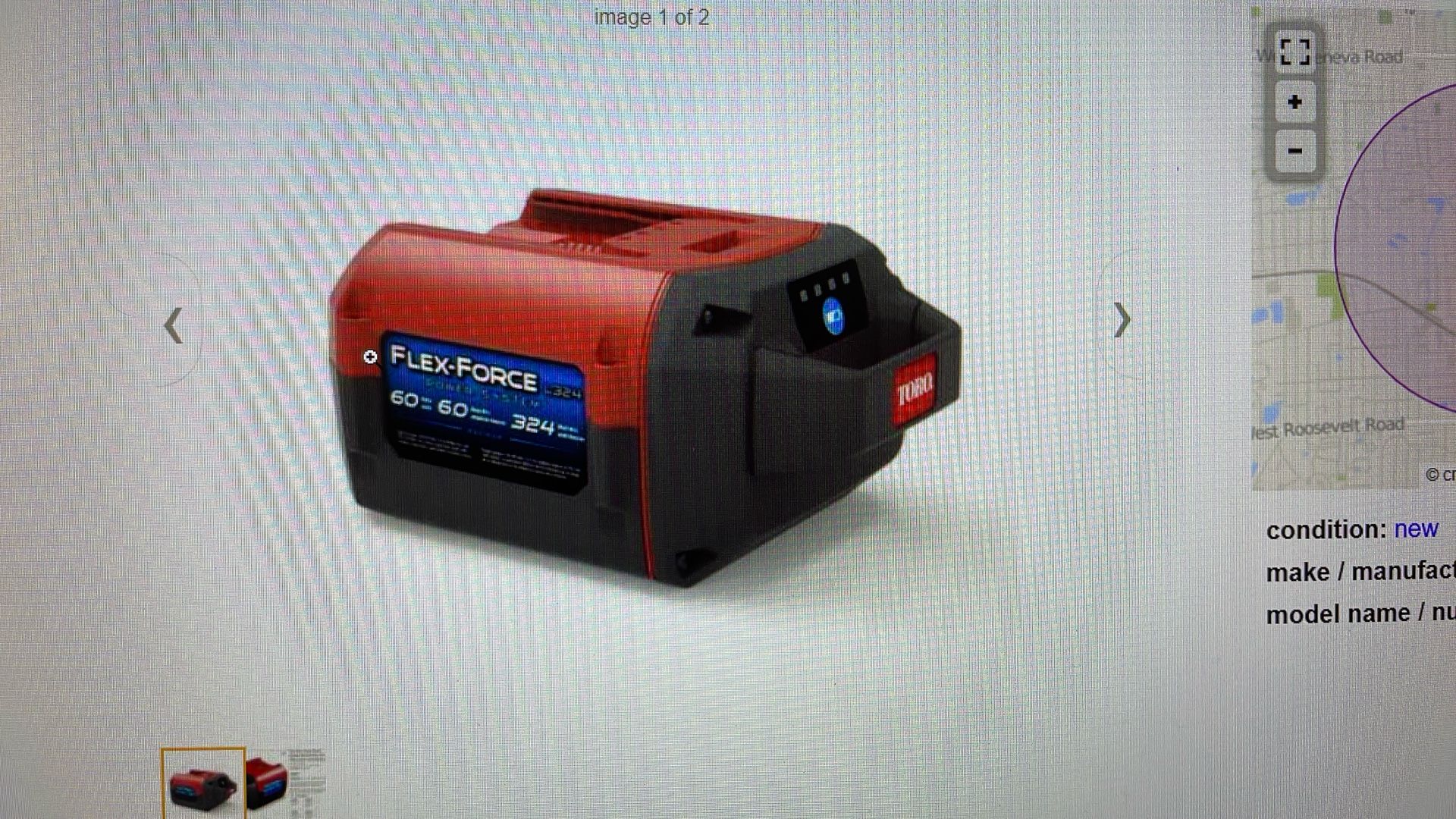 New! Toro L324 Flex-Force 6.0 aH 60-Volt Lithium-Ion Battery!