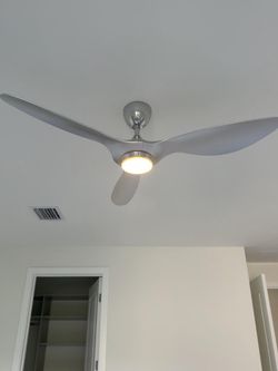 Silver 3-Blade Ceiling Fan with Light