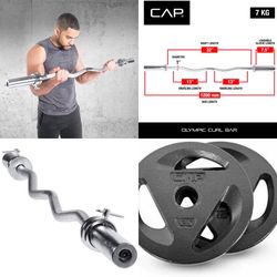 CAP Olympic curl bar 2-25lb Plates