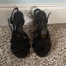 Black with Crystals Wedding / Party Shoes