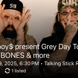 1 $uiside Boys Grey Day Tickets - Section 105 Seat Tickets - Ticket Master