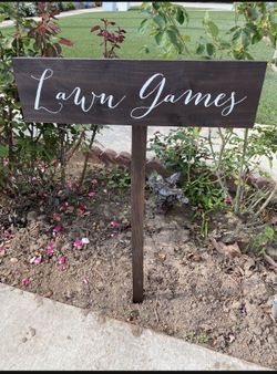 Wood Outdoor Game Sign