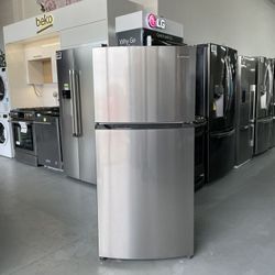 Frigidaire 13.9 Cu. Ft. Brushed Steel Top Freezer Refrigerator - FFHTVV DAZ46