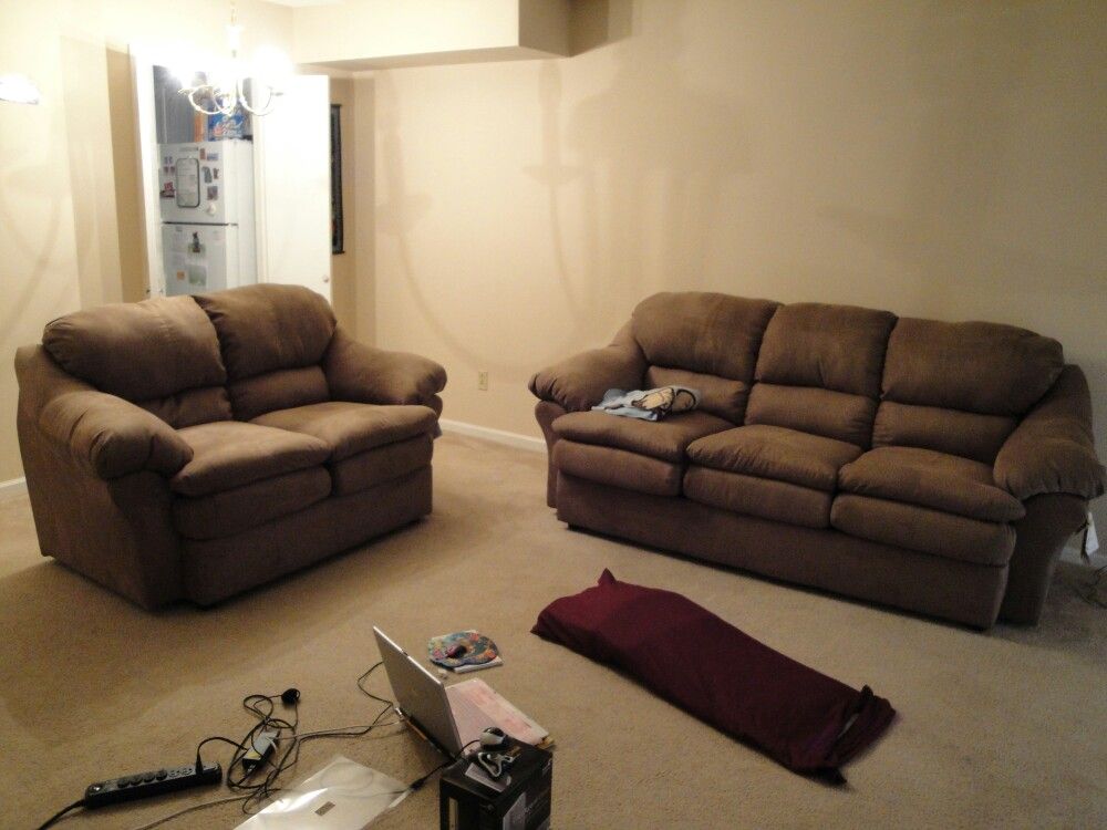 Sleeper sofa, love seat, and foot rest