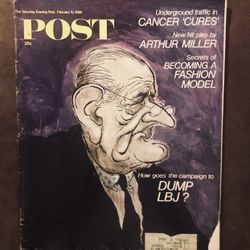 The Saturday Evening Post February 10 1968 Lyndon B. Johnson Illustration Cover