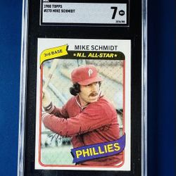1980 Topps Mike Schmidt Baseball Card Graded SGC 7