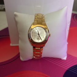 ESQ Movado Origin Diamond Gold Plate Steel Ladies Swiss Quartz Watch 