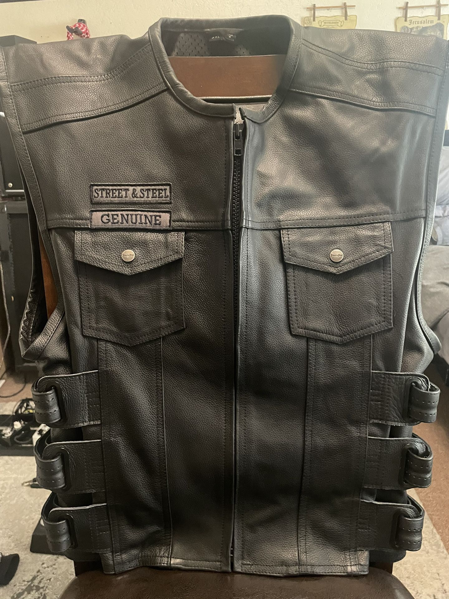 Street and Steel Leather Motorcycle Vest
