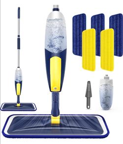 Wet Spray Mop for Floor Cleaning: Microfiber Mop for Hardwood Tile Laminate 5 Washable Pads fit for Swiffer PowerMop, Refillable Bottle, Wet Dry Moppi