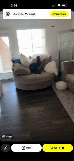 Circle custom made couch beige
