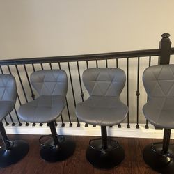 Set of 4 Grey Barstools