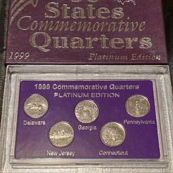 1999 Platinum Plated State Quarter Set!