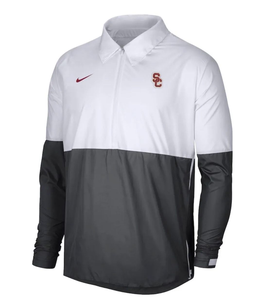 Men's Nike White/Anthracite USC Trojans Lightweight Coaches Jacket Size Large