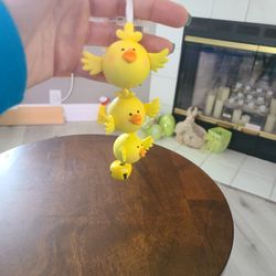 3 Easter Chick Bell Ornament