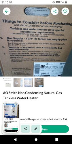 Tankless Hot Water Heater for Sale in Riverside County, CA - OfferUp