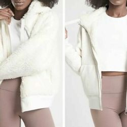 Athleta Cozy Sherpa Reversible Jacket, Sz M