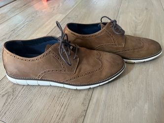 Johnson and Murphy Brown Leather Wingtip Dress Shoes