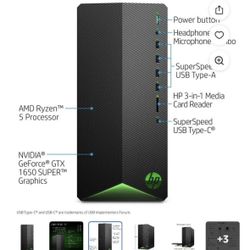 HP Pavilion Gaming R5 1650 Super, 8GB/256GB Gaming Desktop Tower