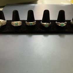 950 SILVER COLOMBIAN EMERALD RINGS  