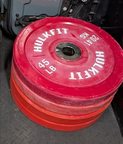 Two 45 lb olympic weight plates