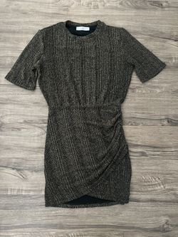 MNG Mango Gold And Black Shimmery Dress Mini Stretcy Size Small