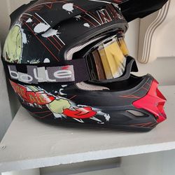 Nice Adult Xl Atv Helmet Like New With Goggles